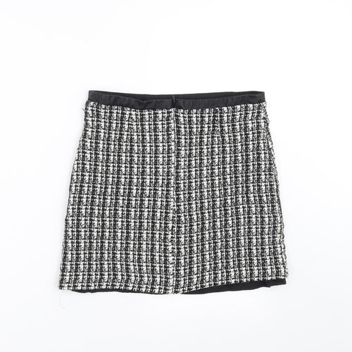 Oasis Womens Black Striped  A-Line Skirt Size 10