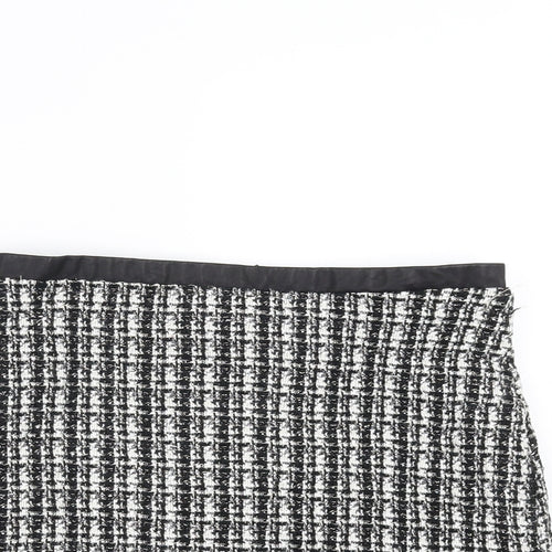Oasis Womens Black Striped  A-Line Skirt Size 10