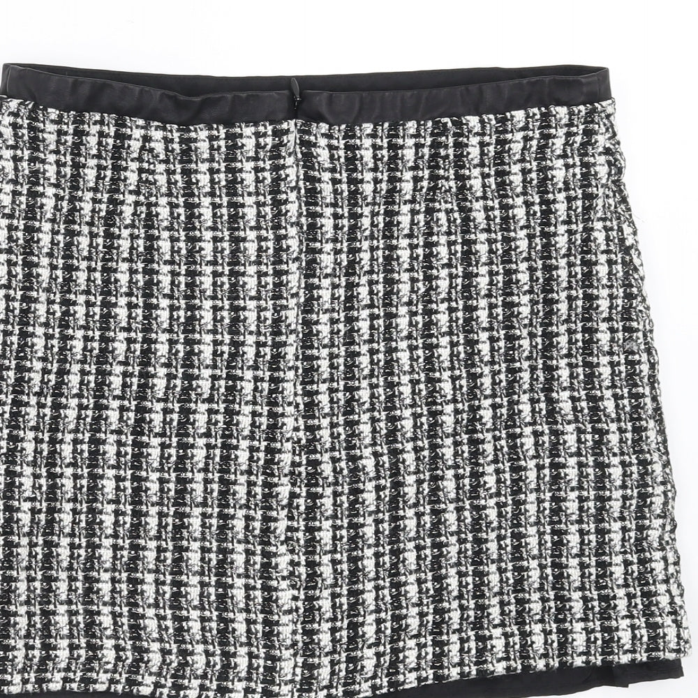 Oasis Womens Black Striped  A-Line Skirt Size 10