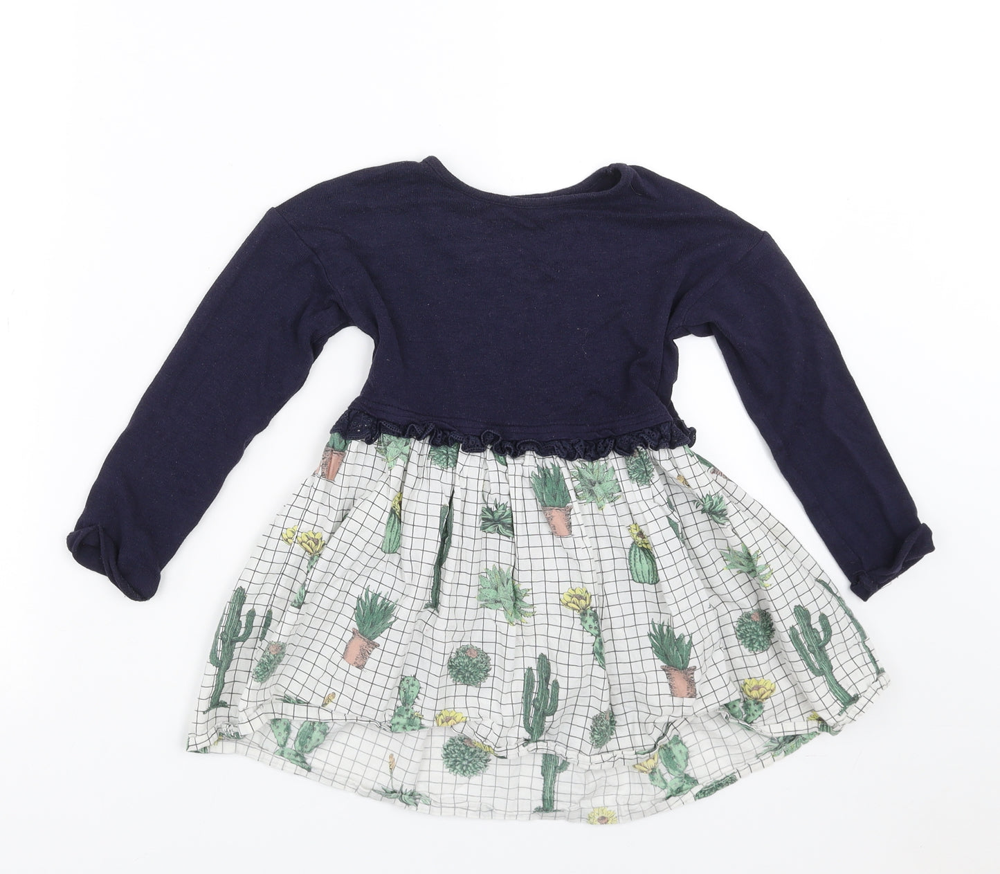 NEXT Girls Blue   Fit & Flare  Size 3-4 Years  - plants