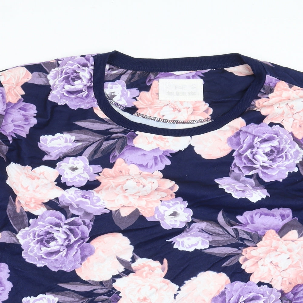 F&F Womens Blue Floral  Top Pyjama Top Size XL