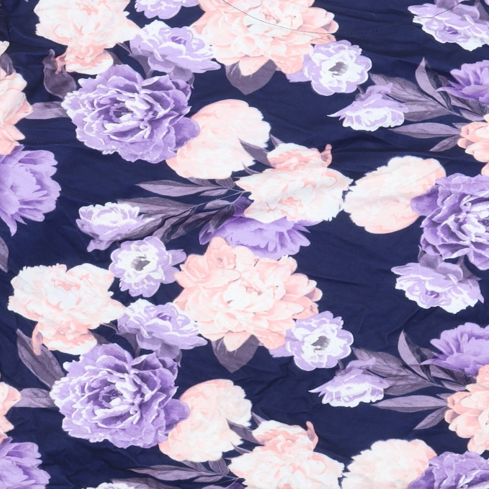 F&F Womens Blue Floral  Top Pyjama Top Size XL