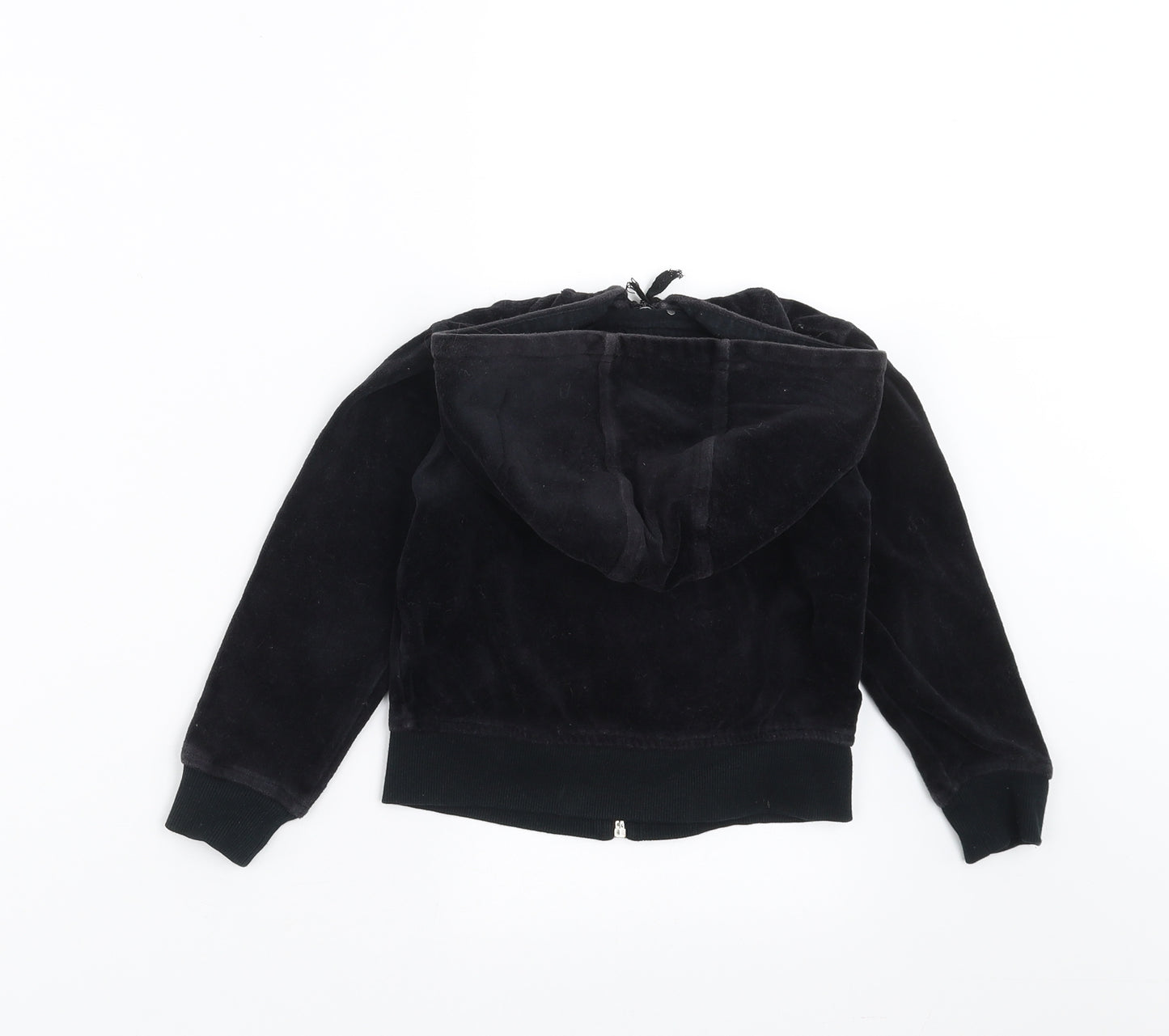 Matalan Girls Black   Full Zip Hoodie Size 4-5 Years  - Rhinestone detail