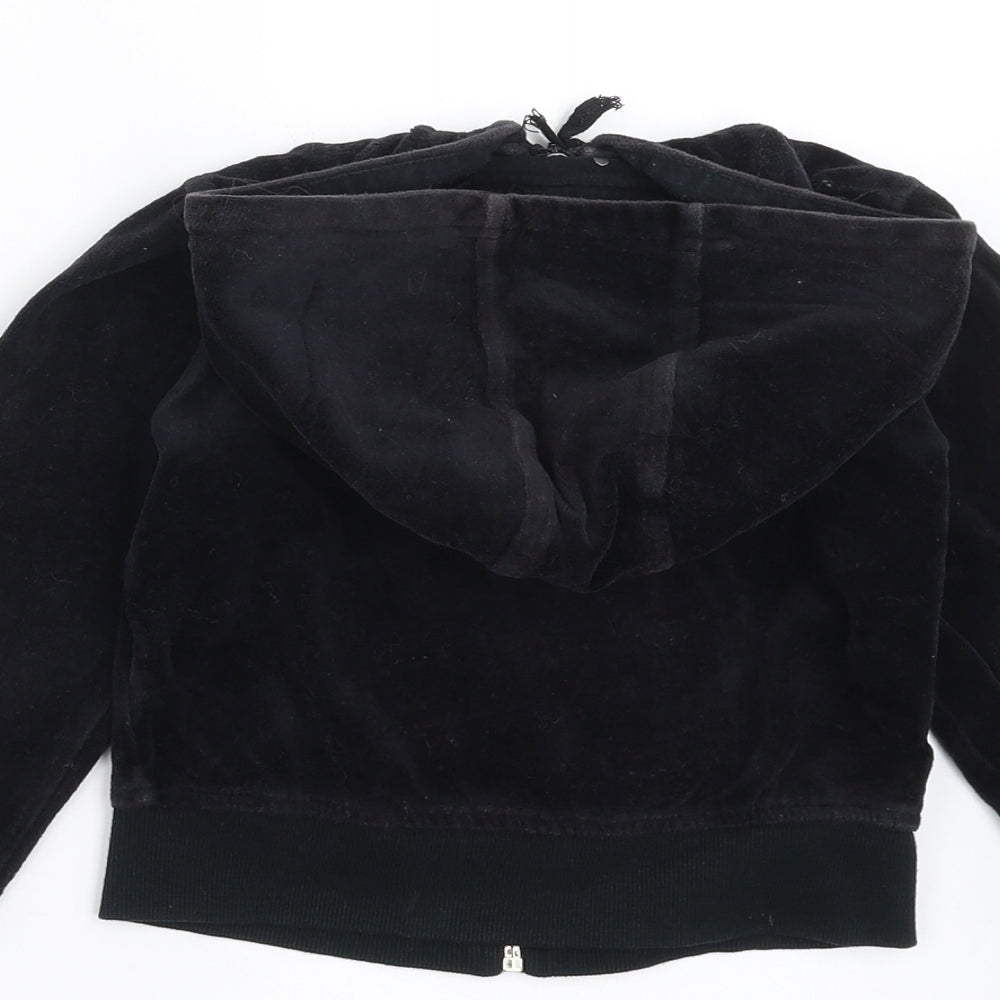 Matalan Girls Black   Full Zip Hoodie Size 4-5 Years  - Rhinestone detail