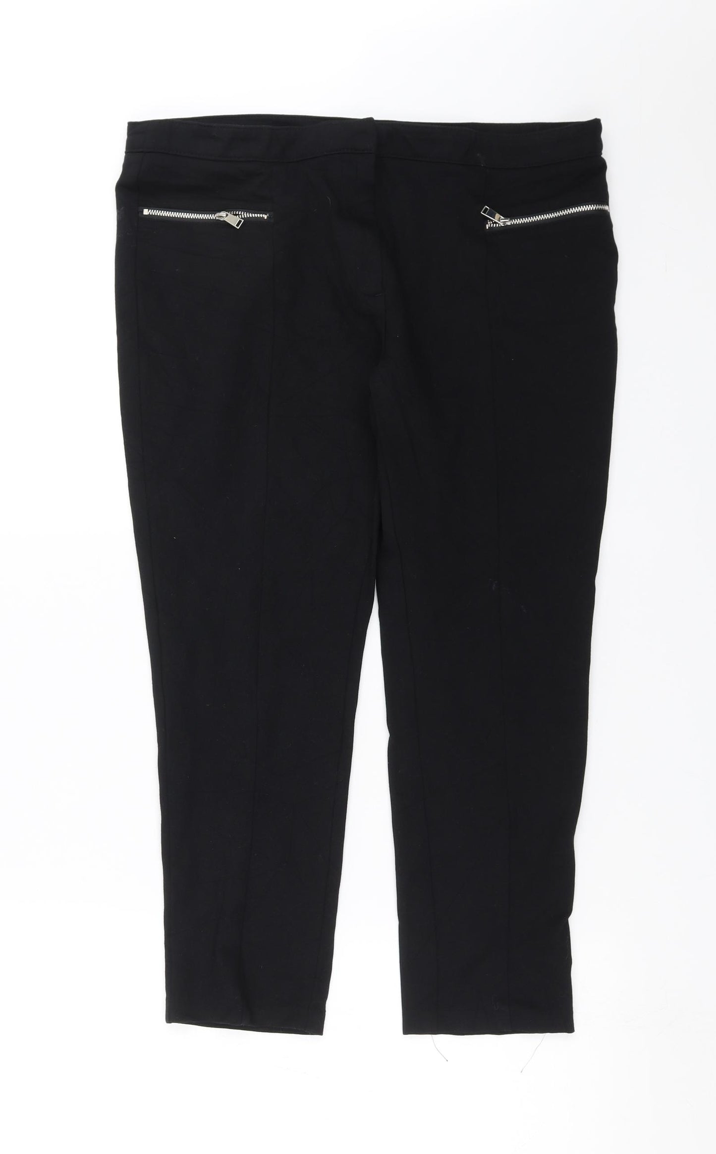F&F Womens Black   Cropped Trousers Size 16 L23 in