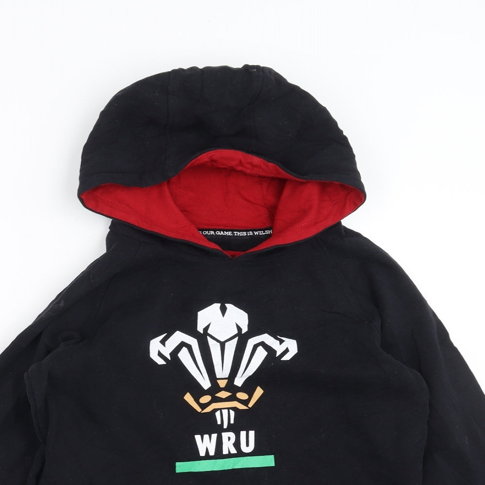 TU Boys Black   Pullover Hoodie Size 10 Years  - Welsh Rugby