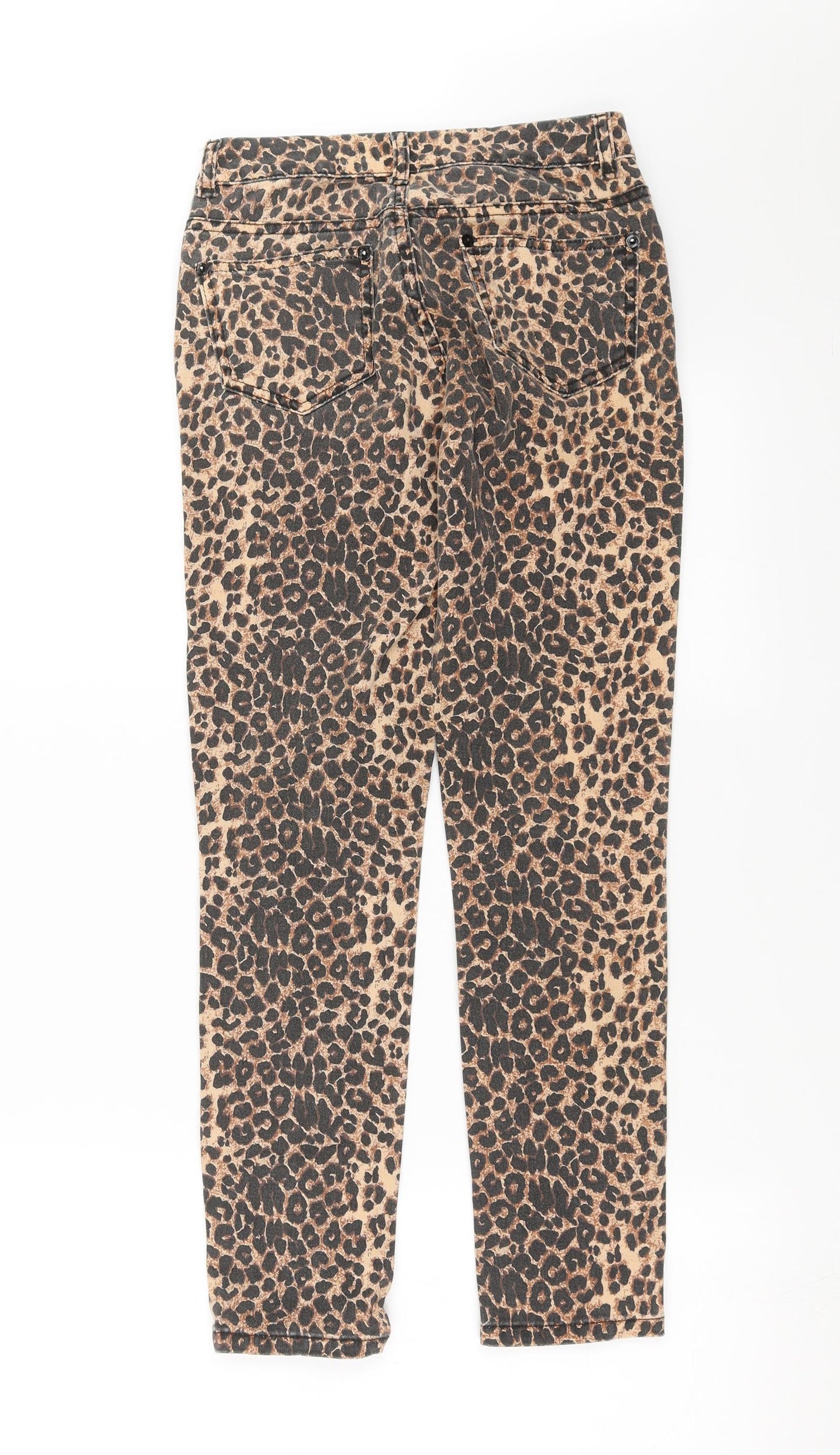 Miss Denim Womens Brown Animal Print Denim Skinny Jeans Size 6 L27 in