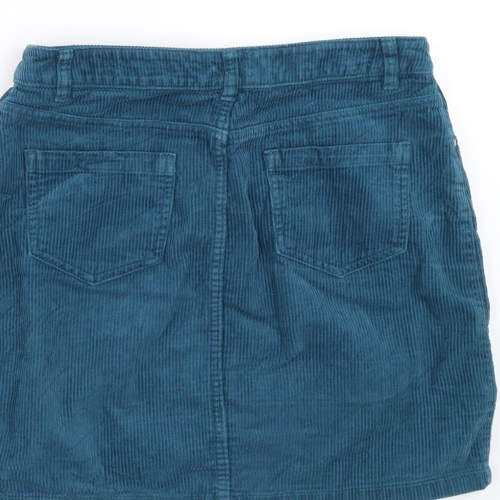 TU Womens Blue  Corduroy A-Line Skirt Size 10