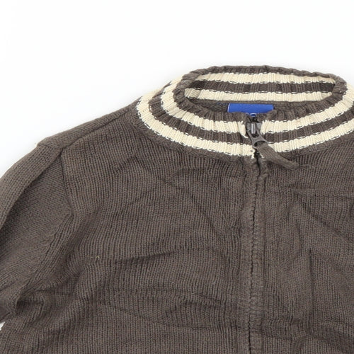 Cherokee Boys Brown  Knit Cardigan Jumper Size 3 Years
