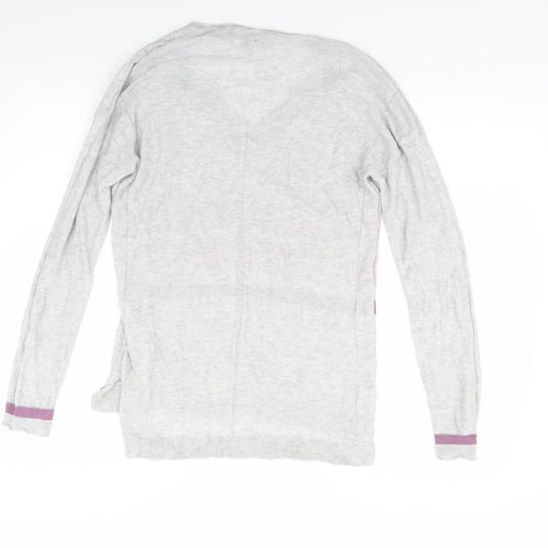 NEXT Womens Grey Striped Knit Pullover Jumper Size 12