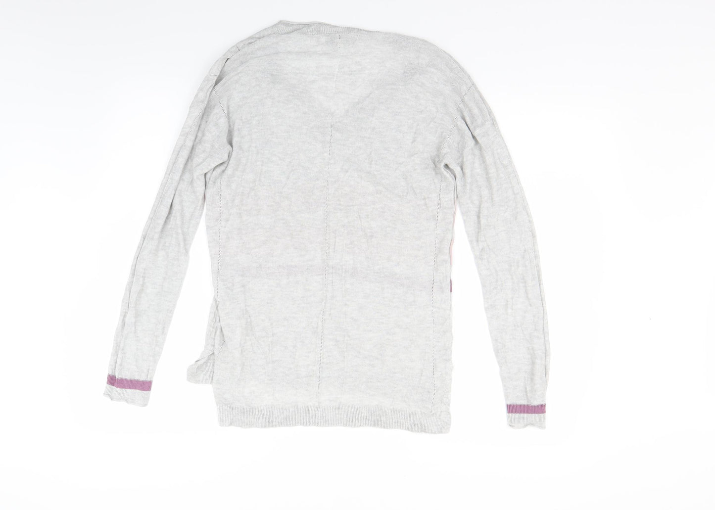 NEXT Womens Grey Striped Knit Pullover Jumper Size 12