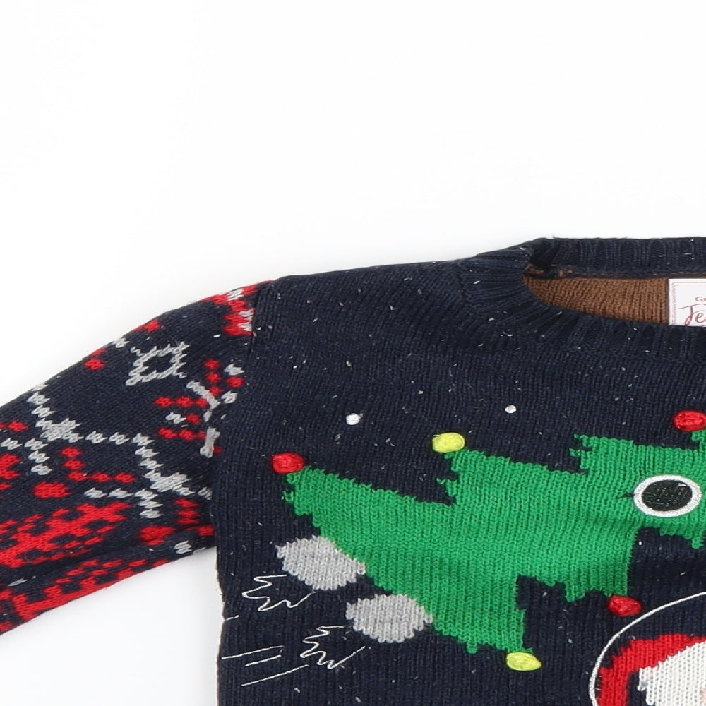 George Boys Blue   Pullover Jumper Size 3-4 Years  - Christmas Jumper