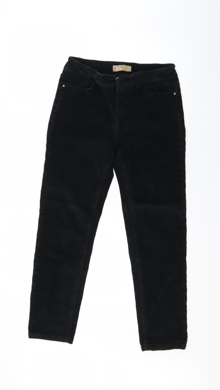 Tru Womens Black Corduroy Capri Jeans Size 10 L24 in