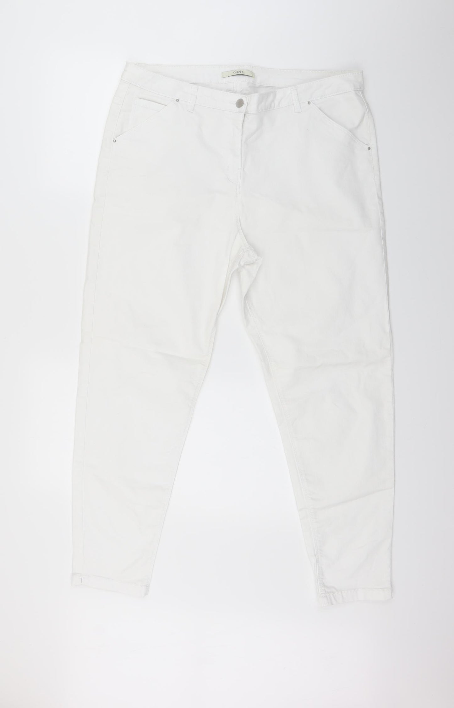 George Womens White  Denim Skinny Jeans Size 18 L26 in