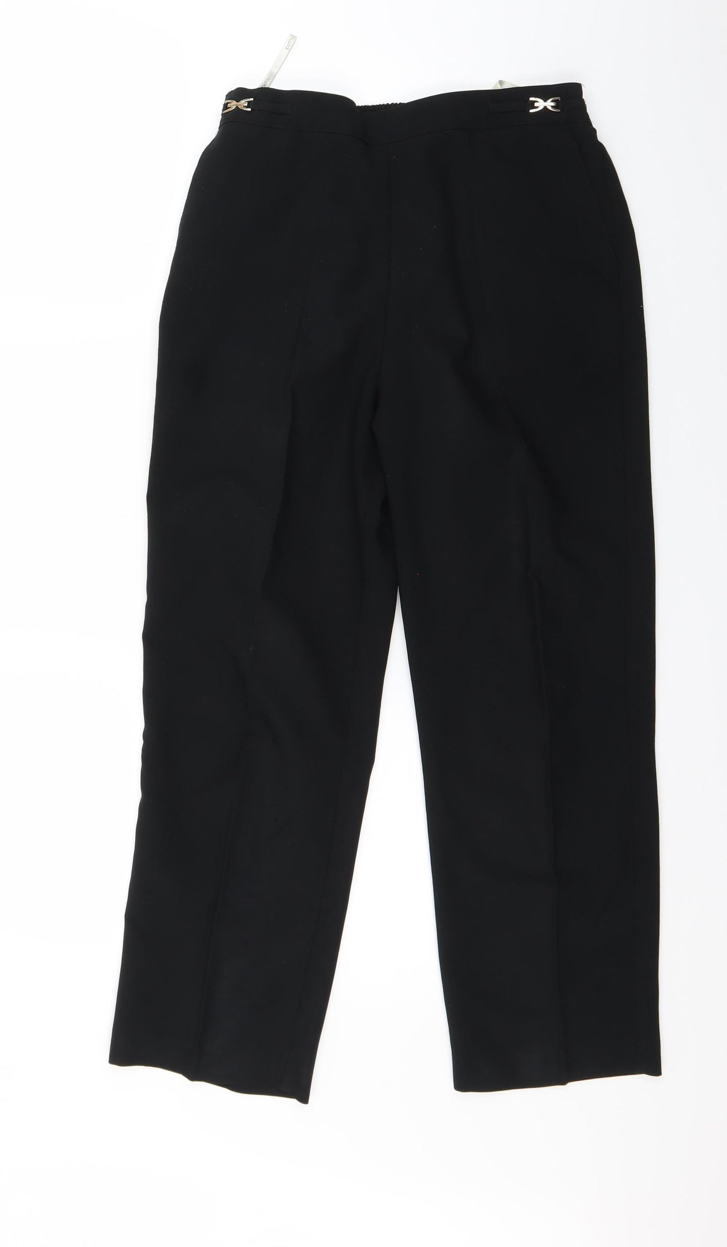 BHS Womens Black   Capri Trousers Size 10 L22 in