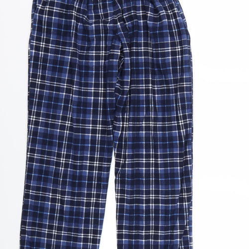 NEXT Womens Blue Check Fleece Jogger Trousers Size M L25 in - Lounge Pants