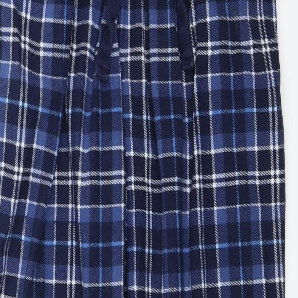 NEXT Womens Blue Check Fleece Jogger Trousers Size M L25 in - Lounge Pants