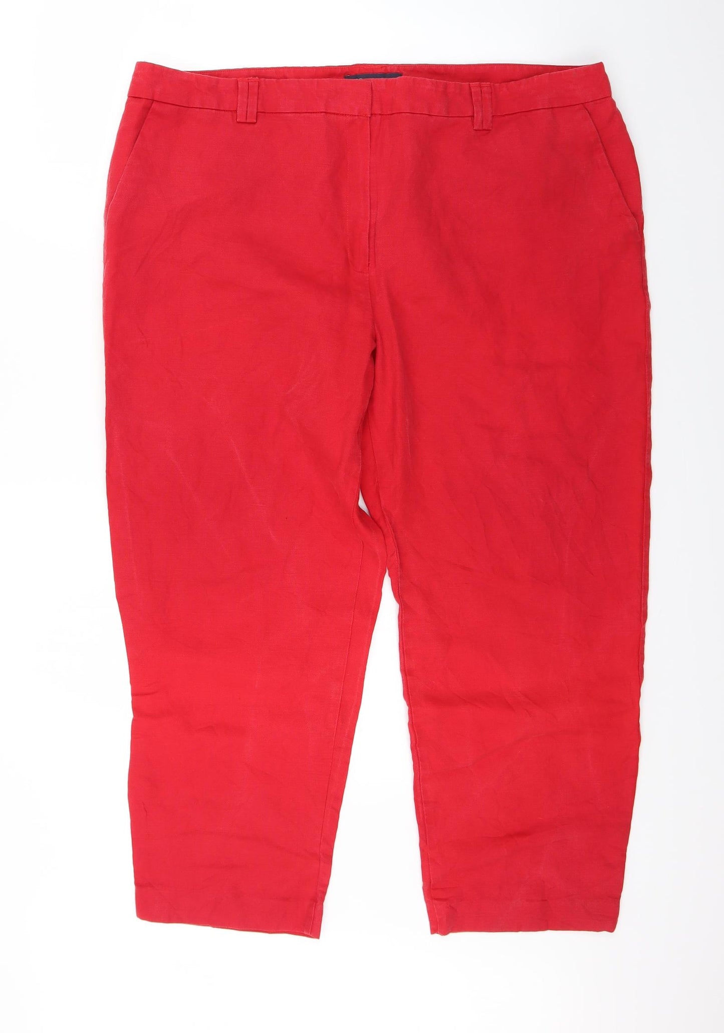 Marks and Spencer Womens Red   Tapered Jeans Size 20 L23 in