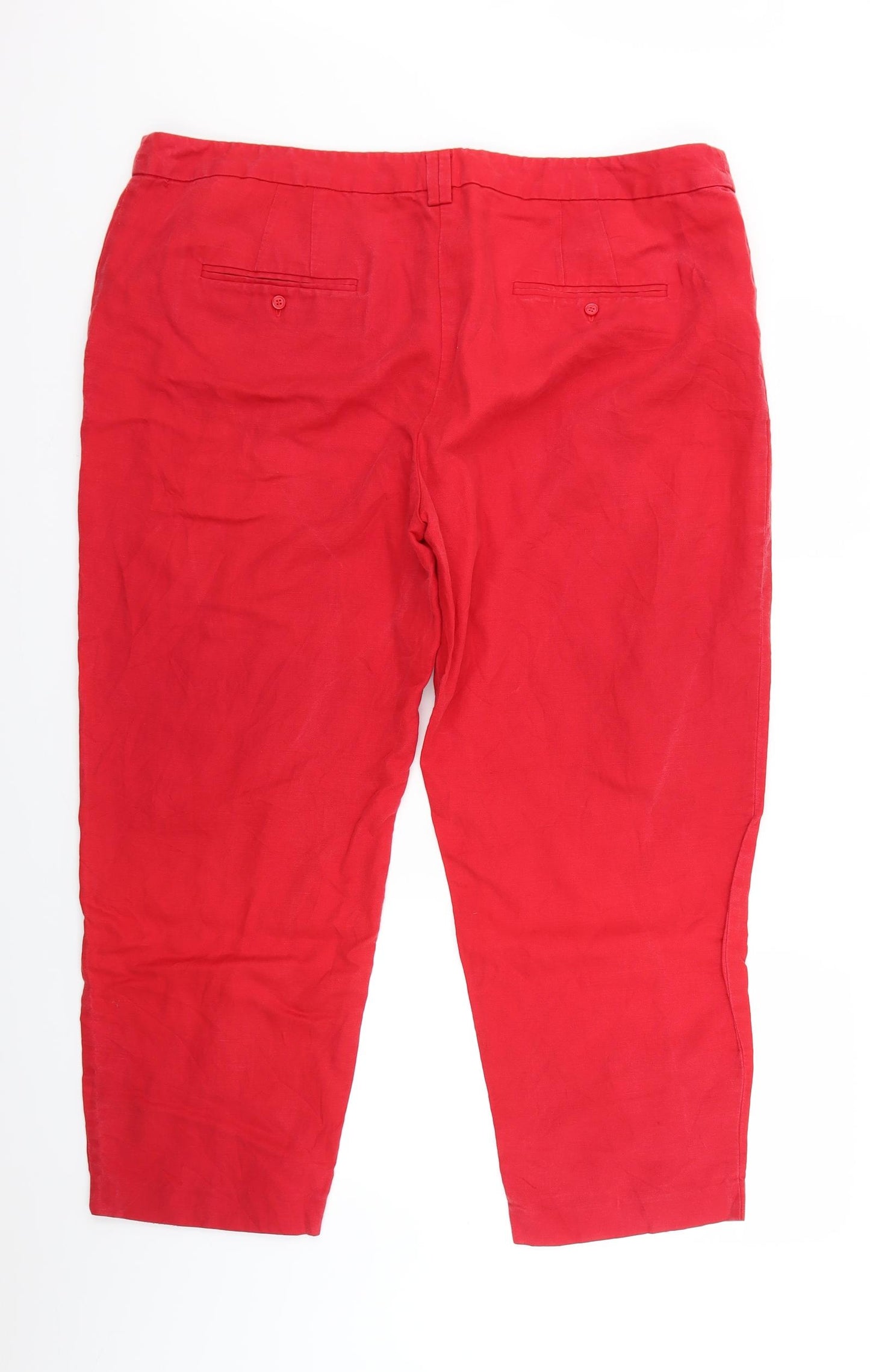 Marks and Spencer Womens Red   Tapered Jeans Size 20 L23 in