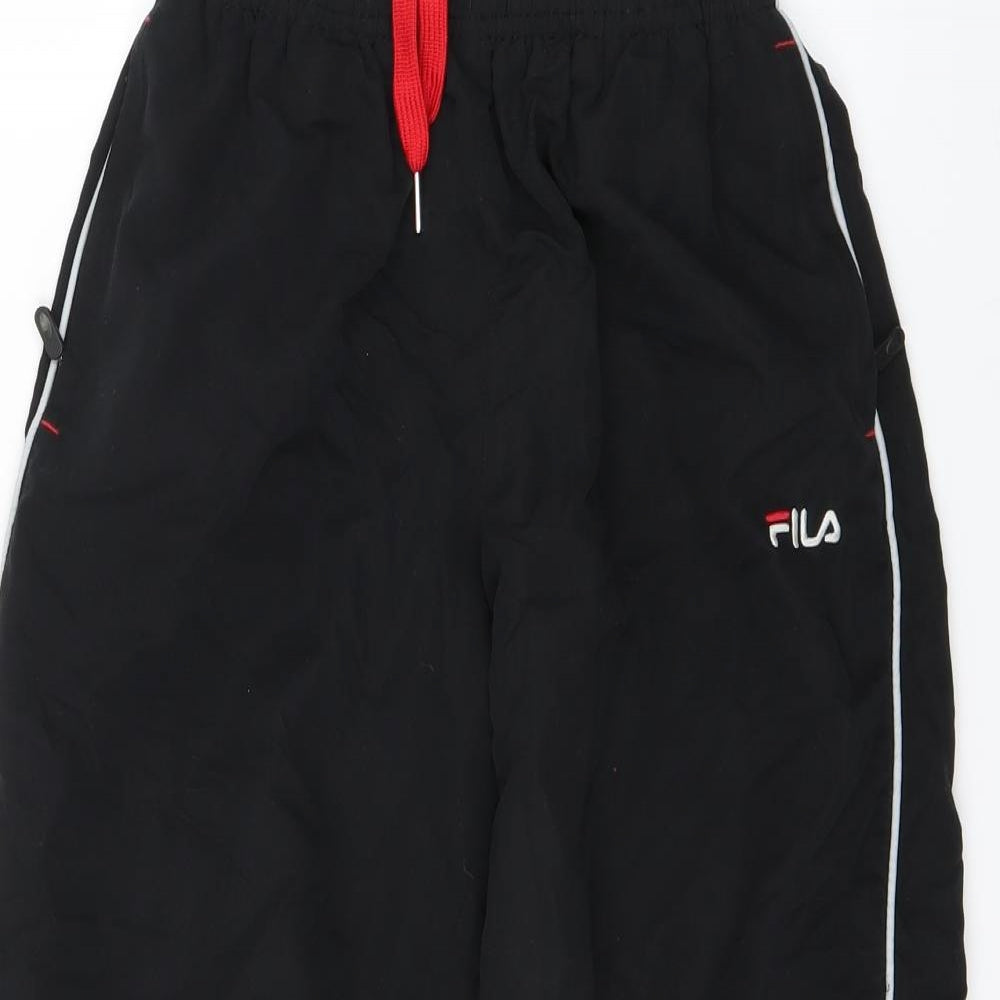 FILA Boys Black   Pedal Pusher Trousers Size M