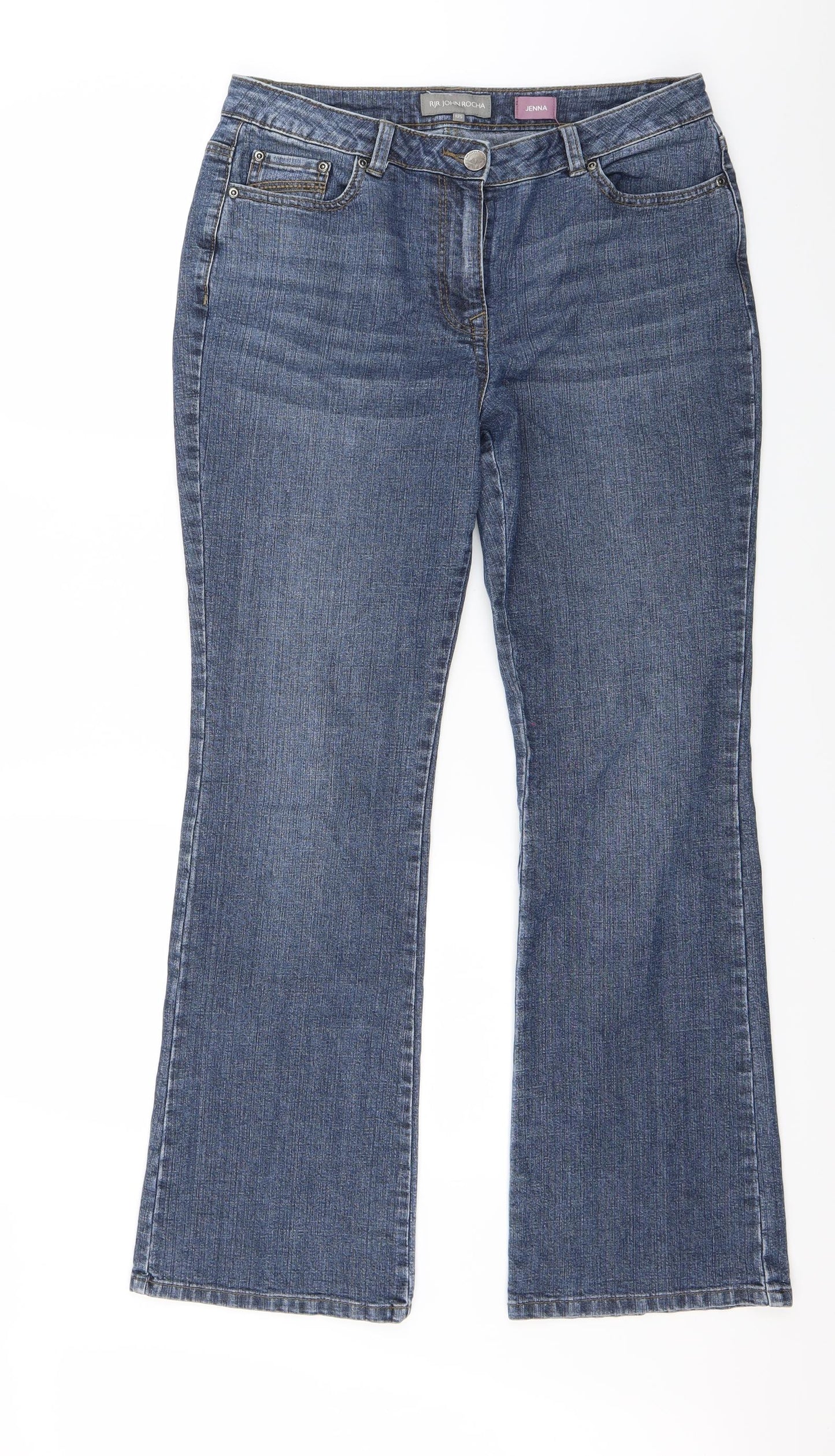 John Roca Womens Blue  Denim Bootcut Jeans Size 12 L28 in