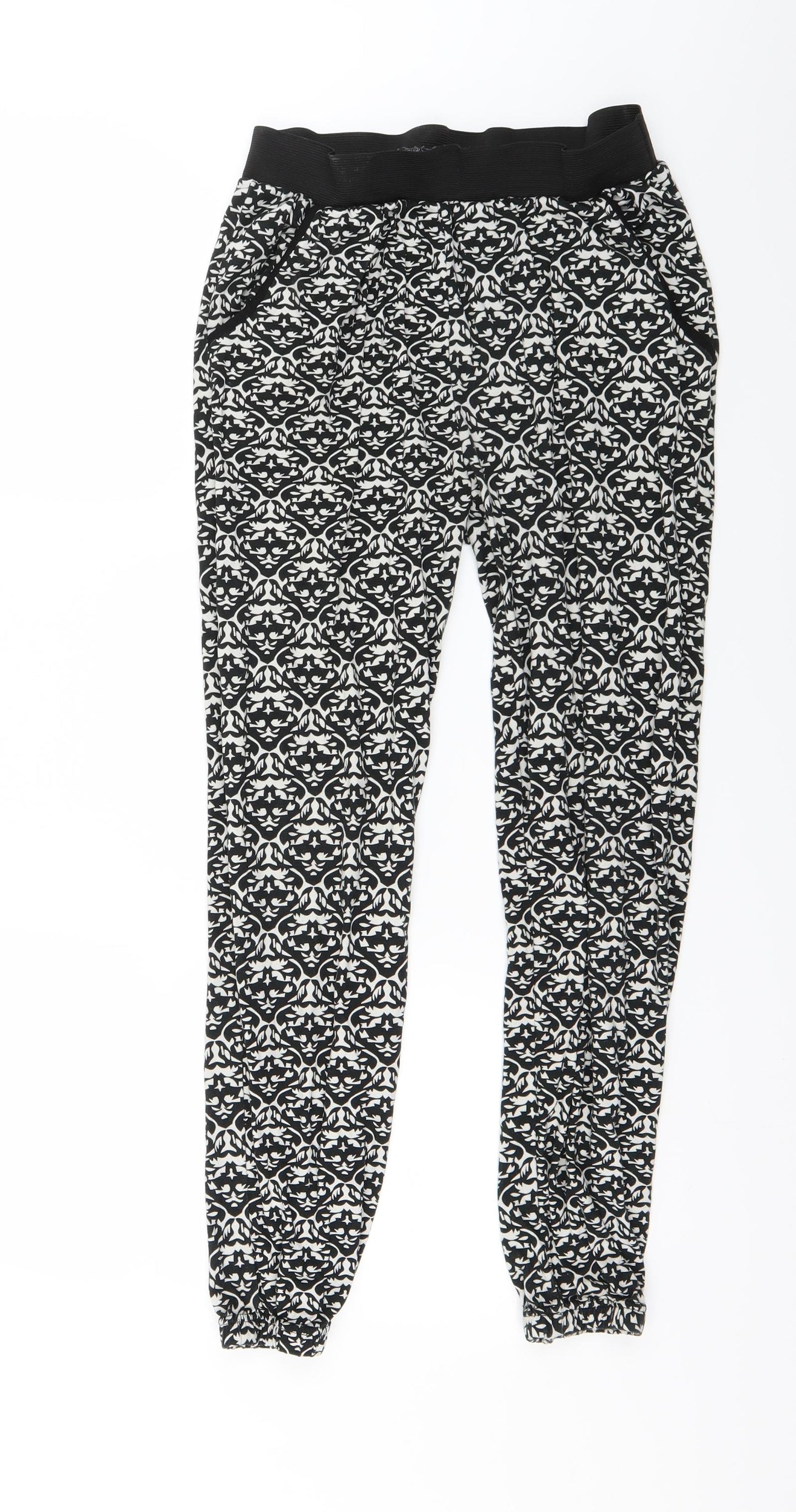 QED Womens White Floral  Jogger Leggings Size S L25 in