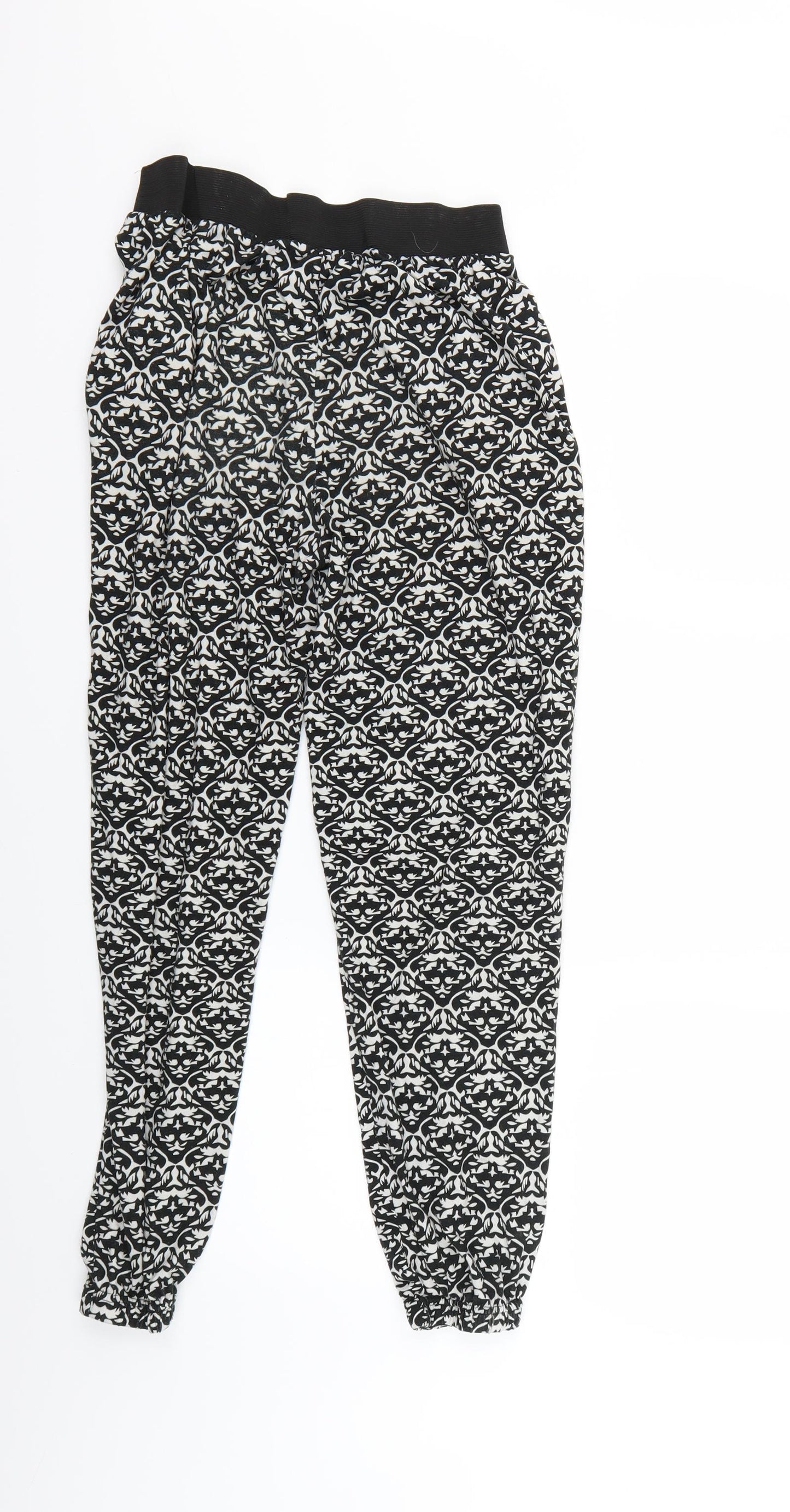 QED Womens White Floral  Jogger Leggings Size S L25 in