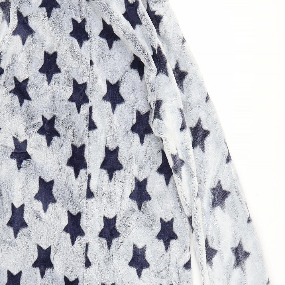 Marks and Spencer Womens Grey  Fleece Bodysuit One-Piece Size 12 L28 in - Star print