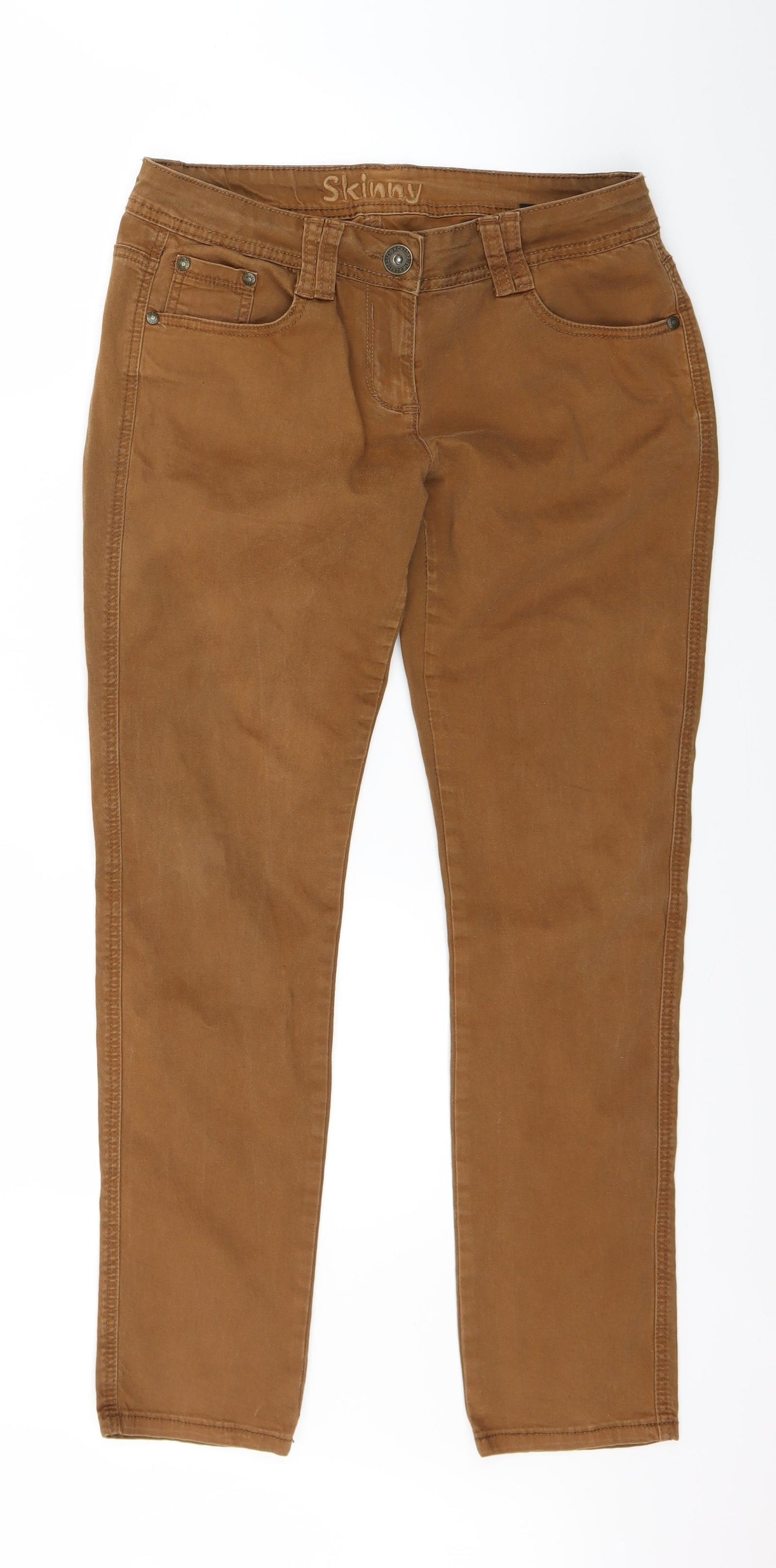 NEXT Womens Brown  Denim Skinny Jeans Size 12 L26 in