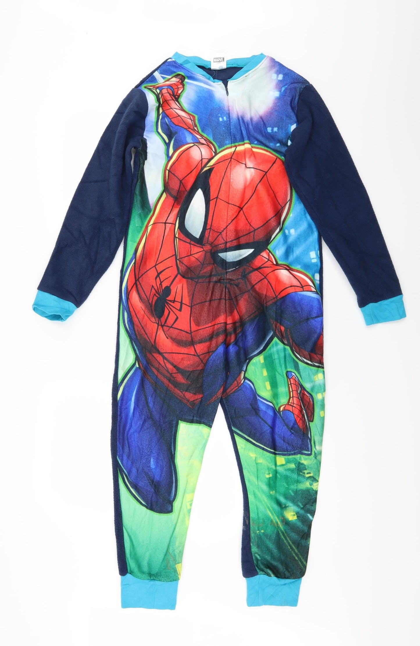 Marvel Boys Blue Solid Fleece  Bodysuit Size 9-10 Years  - Spiderman