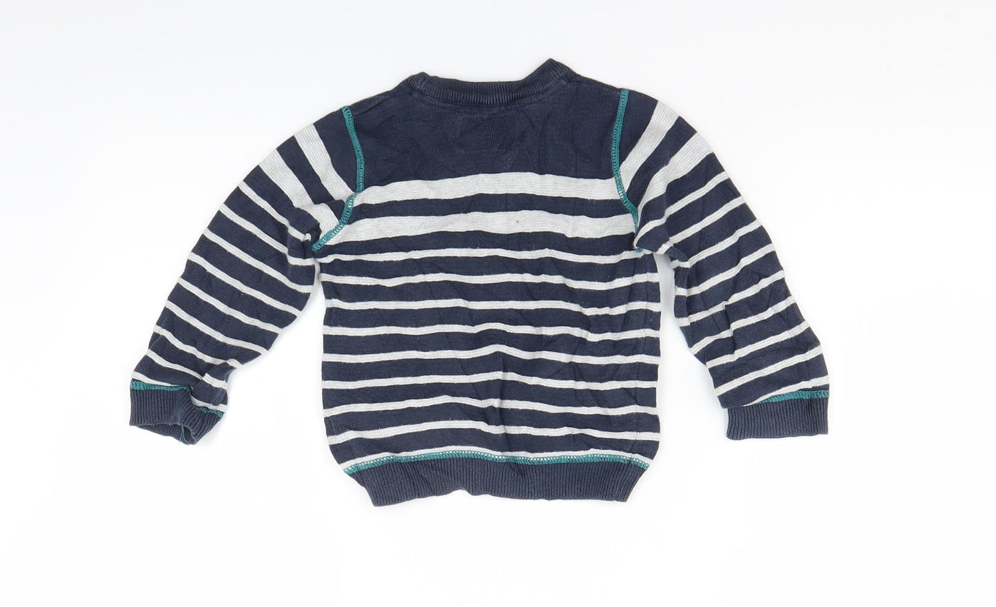 Primark Boys Blue Striped  Pullover Jumper Size 2-3 Years