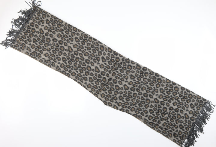 Preworn Womens Brown Animal Print Knit Shawl/Wrap