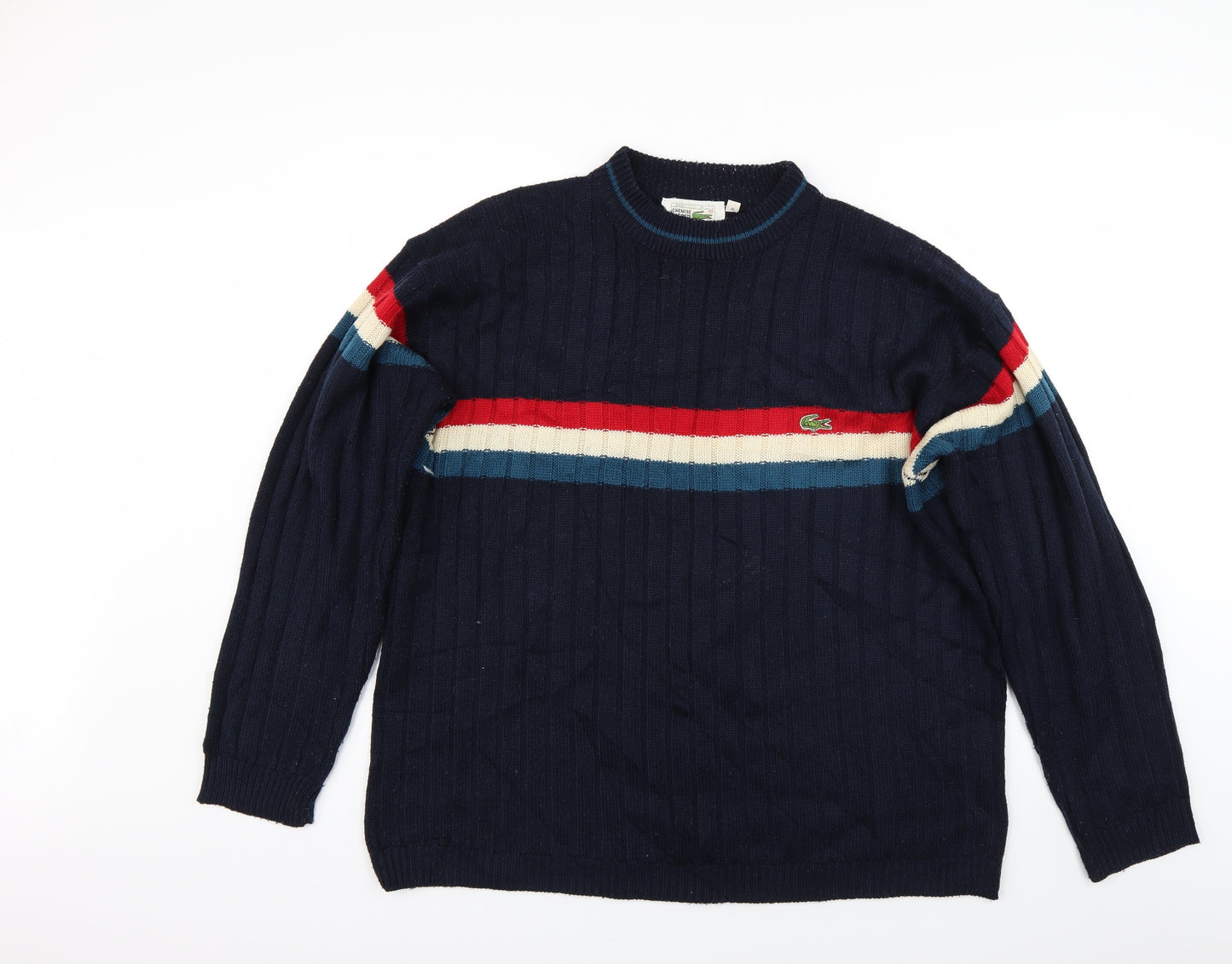 Lacoste Mens Blue  Knit Pullover Jumper Size XL