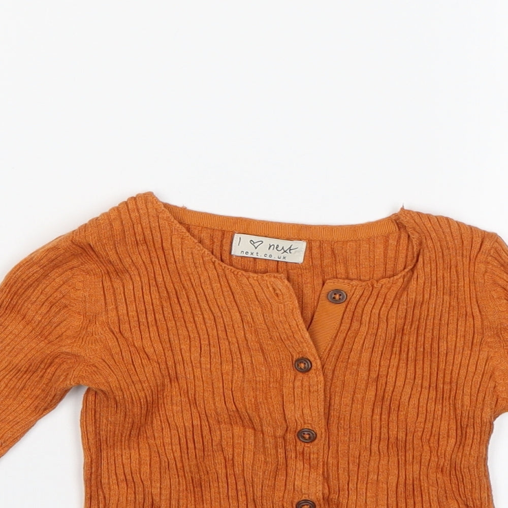 NEXT Girls Brown  Knit Cardigan Jumper Size 4 Years