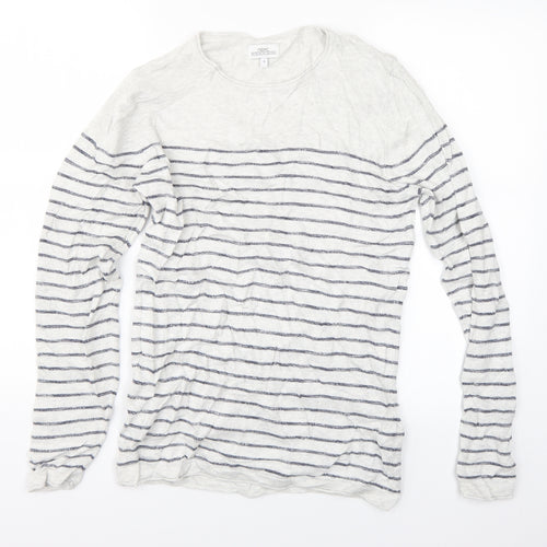 NEXT Womens White Striped  Pullover Jumper Size S
