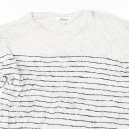 NEXT Womens White Striped  Pullover Jumper Size S