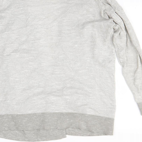 Verve Ami Womens Grey Striped  Cardigan Jumper Size M