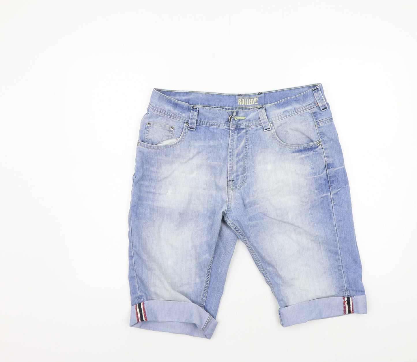 deniem co Mens Blue   Cargo Shorts Size 34 in