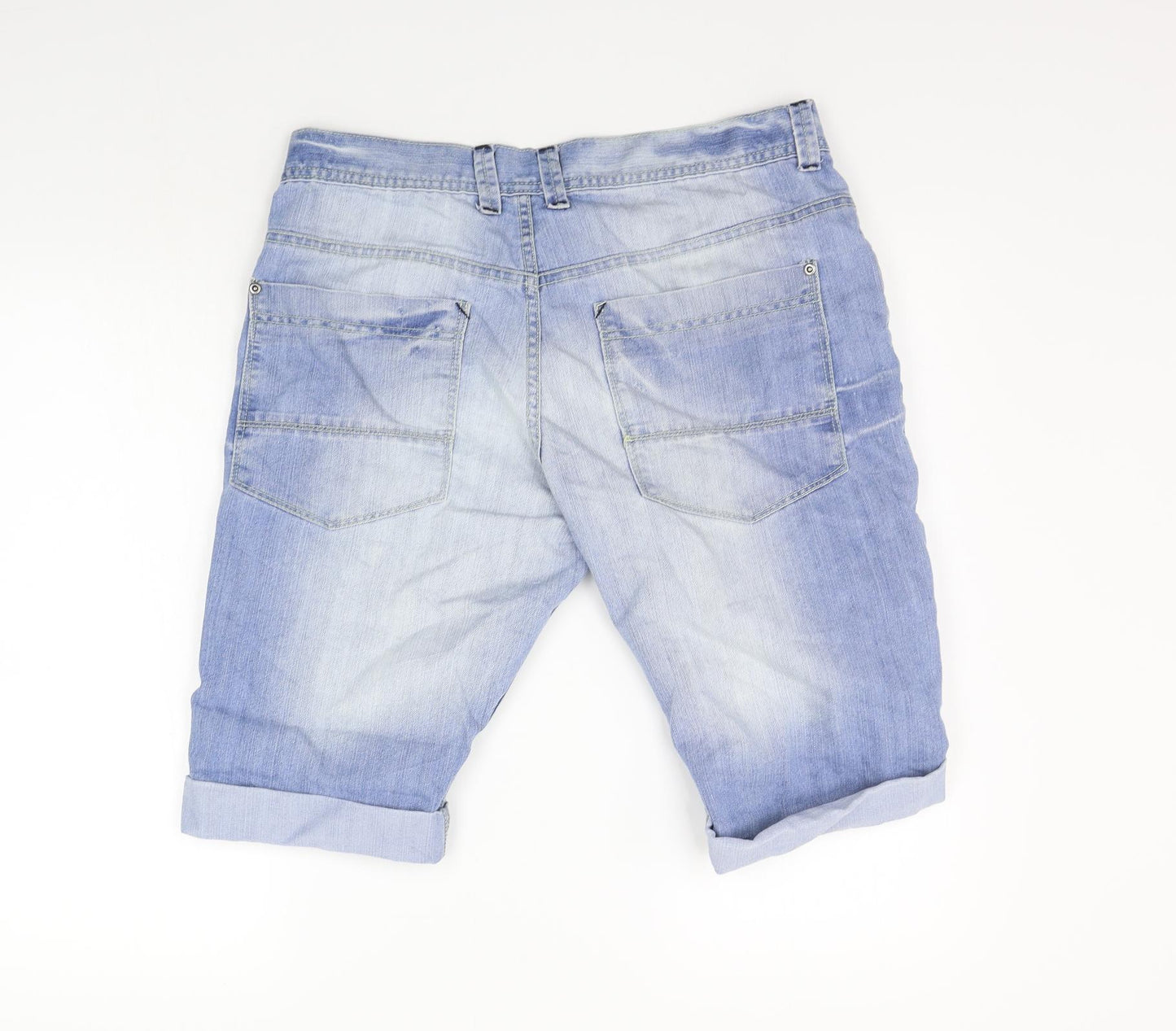 deniem co Mens Blue   Cargo Shorts Size 34 in