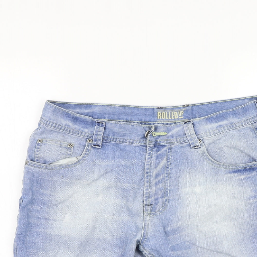 deniem co Mens Blue   Cargo Shorts Size 34 in