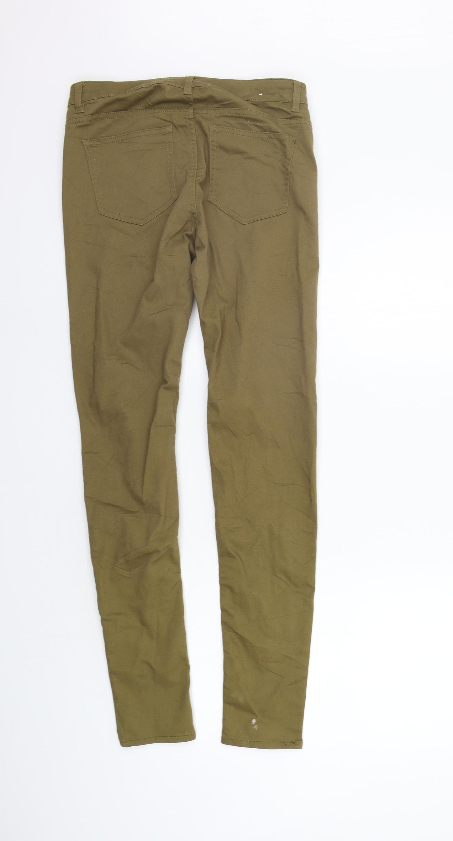 H&M Womens Green   Skinny Jeans Size 10 L28 in
