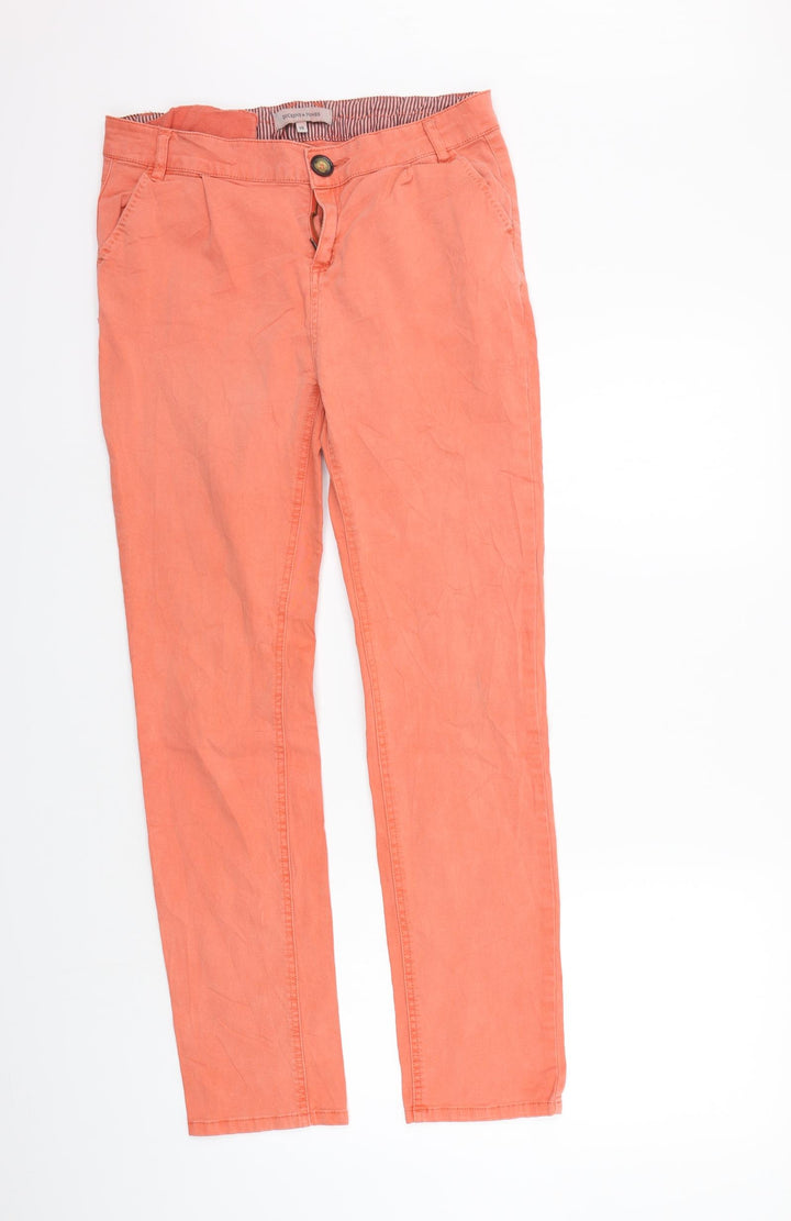 Dickins & Jones Womens Orange Trousers Size 10 L29 in