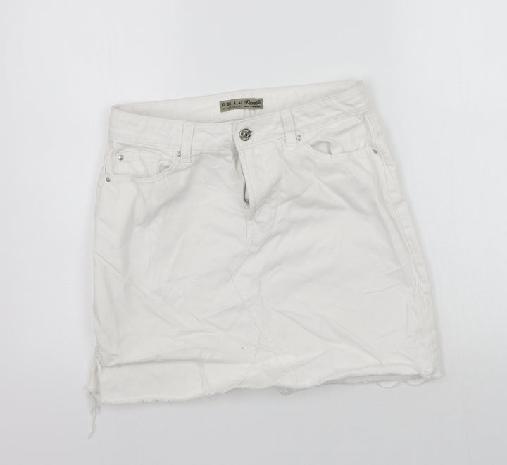 deniem co Womens White A-Line Skirt Size 10