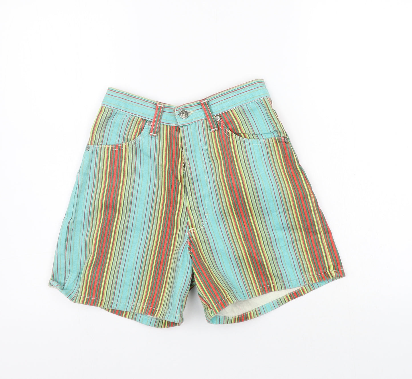 Basics Womens Multicoloured Striped  Cut-Off Shorts Size 10