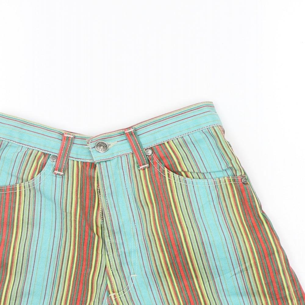 Basics Womens Multicoloured Striped  Cut-Off Shorts Size 10