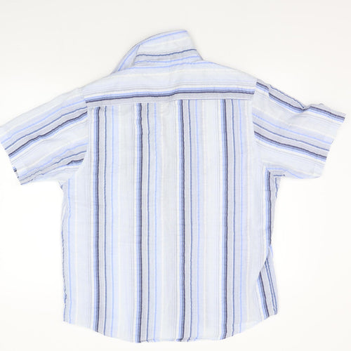 Cutting Edge Mens Blue Striped   Button-Up Size L