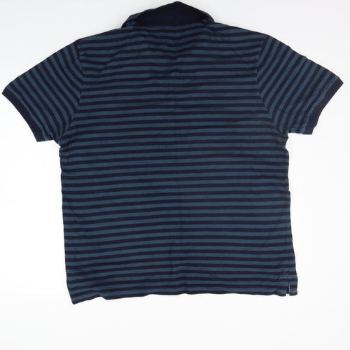 tu Mens Green Striped   Polo Size XL