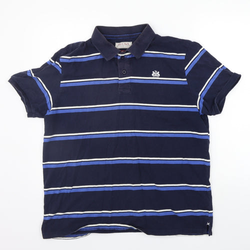 TU Mens Blue Striped   T-Shirt Size L