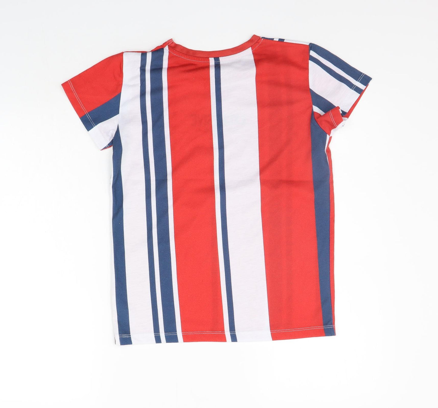 Matalan Boys Red Striped  Basic T-Shirt Size 11 Years