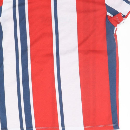 Matalan Boys Red Striped  Basic T-Shirt Size 11 Years